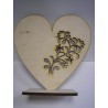 Fafigura talpon álló szív 20x20cm
