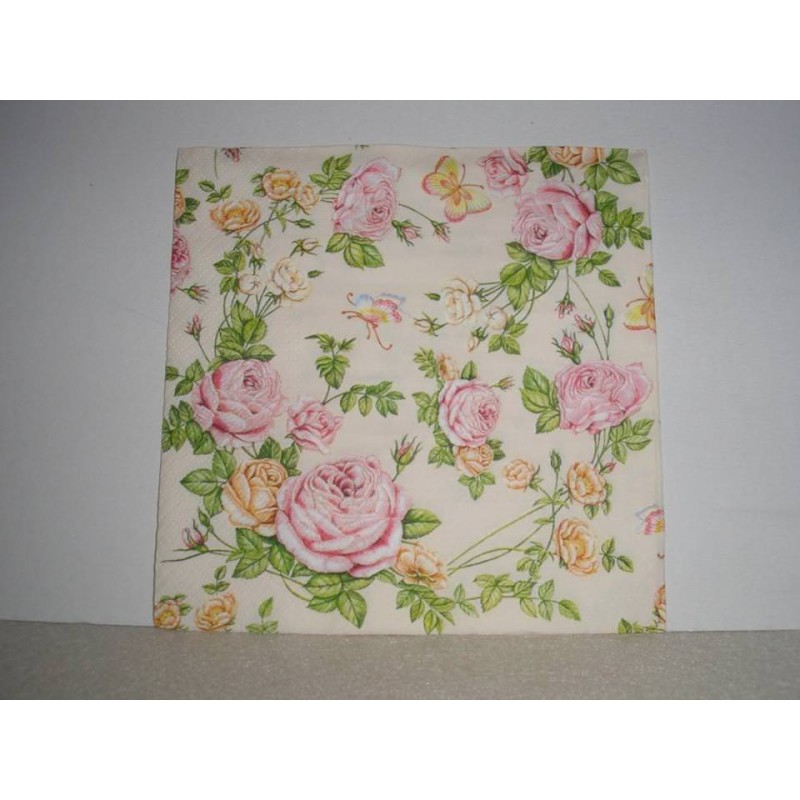 Szalvéta virágos futó rózsamintás