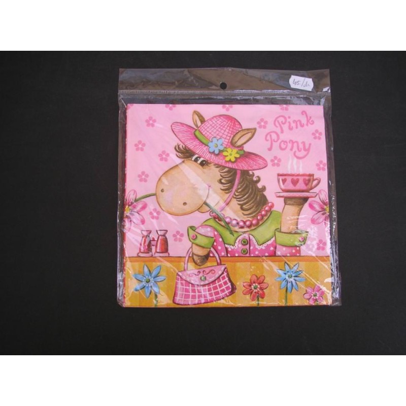 Szalvéta figurás pink póni